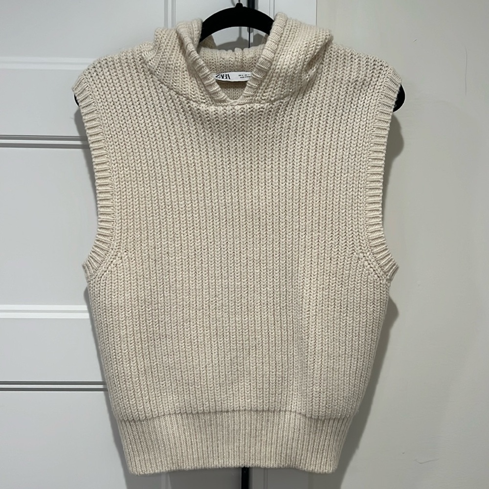 Zara Sleeveless Sweater with hood